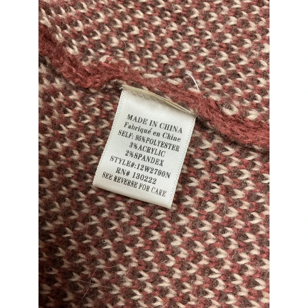 Womens Large Southwestern Fringe Open Front Cardigan Rust 12W2790N - Picture 11 of 16
